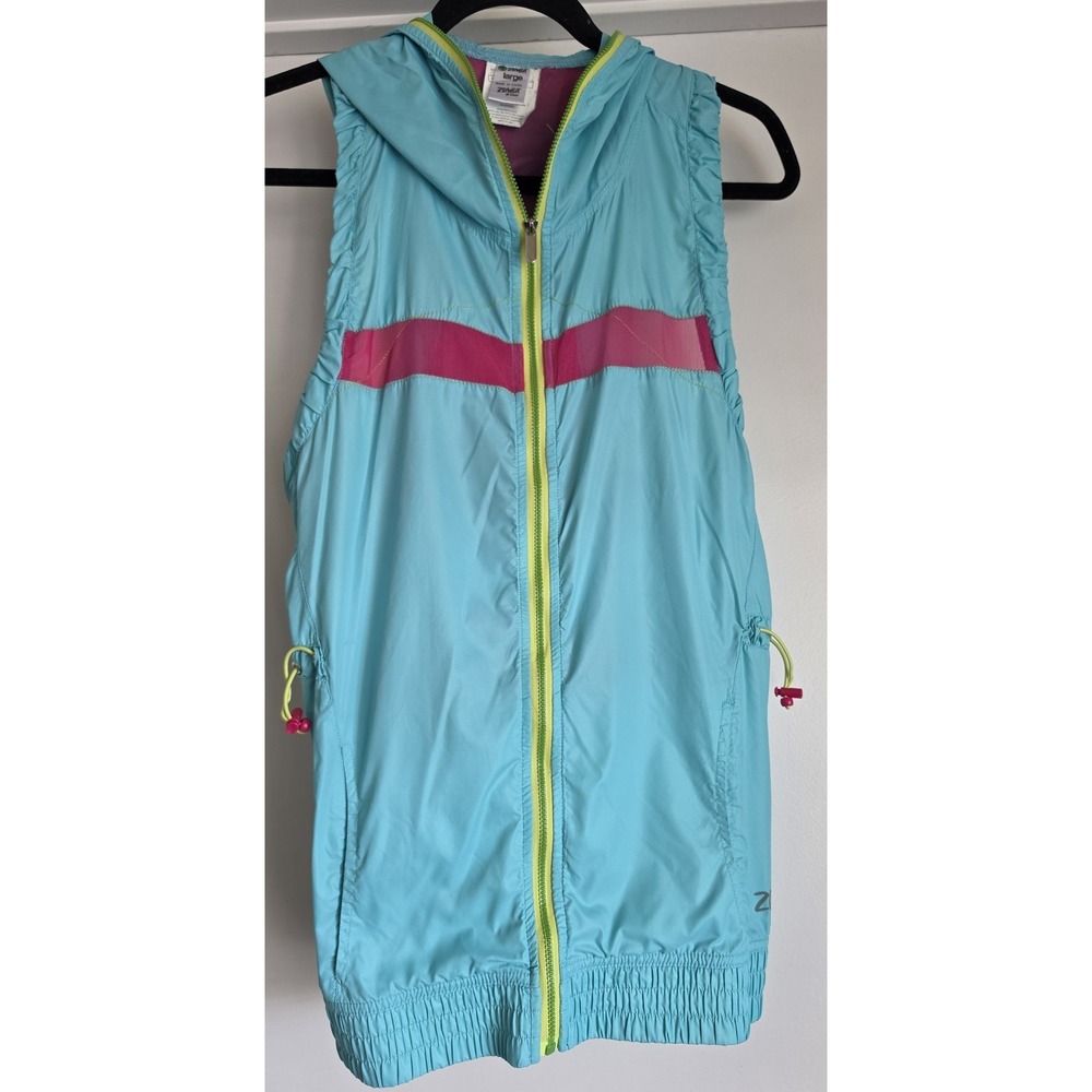 Zumba Vest Women Large Sleeveless Athletic Blue Pink Yellow Athleisure